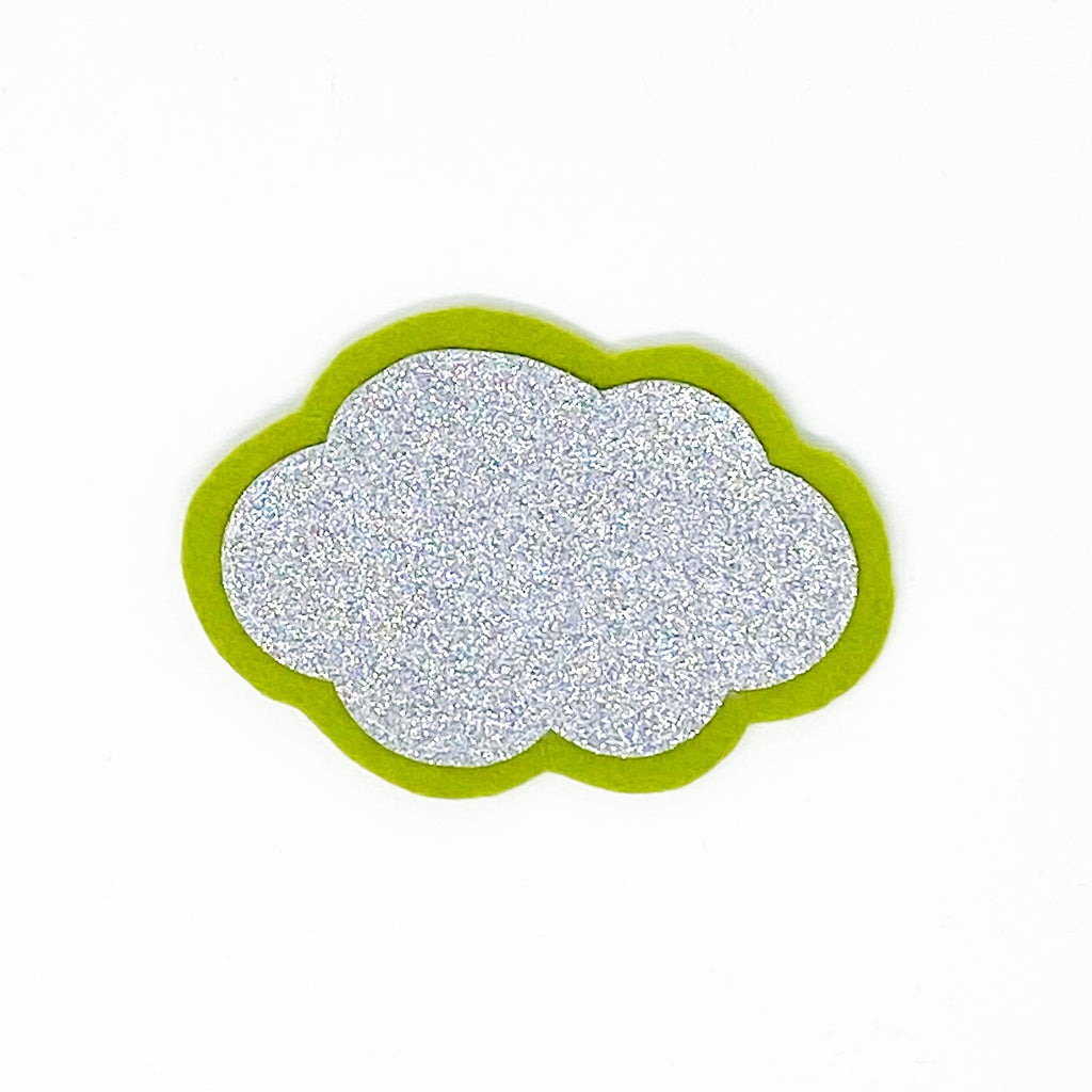 Cloud Patch - Silver Glitter